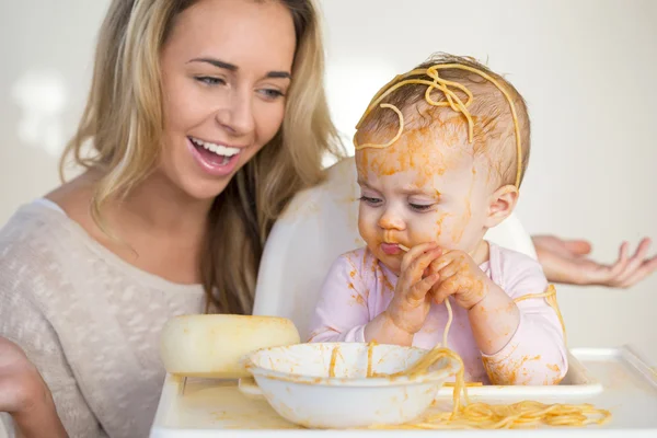 Spaghetti bałagan — Zdjęcie stockowe