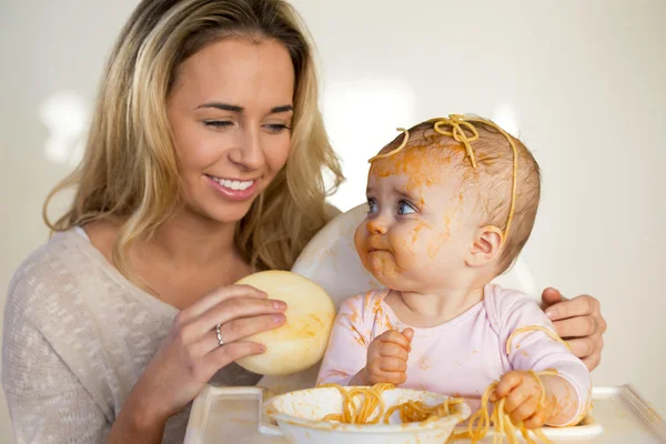 Spaghetti bałagan — Zdjęcie stockowe