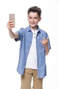 Bir Selfie için poz