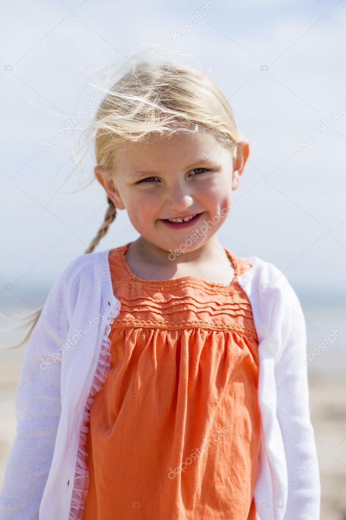 Little girl at the beach