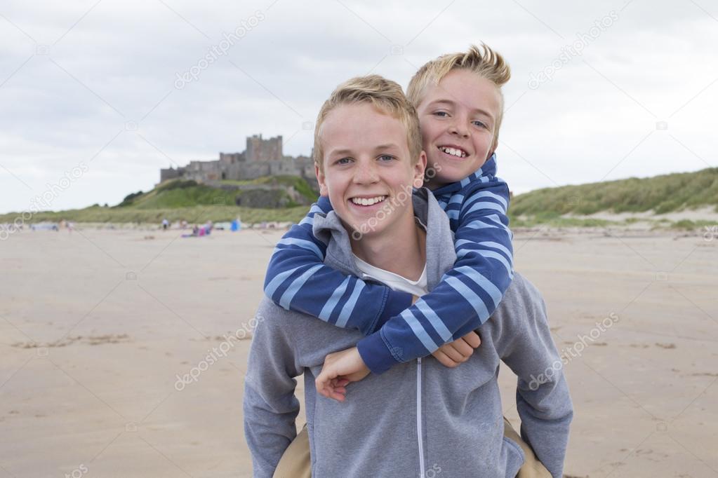 Brothers on the beach