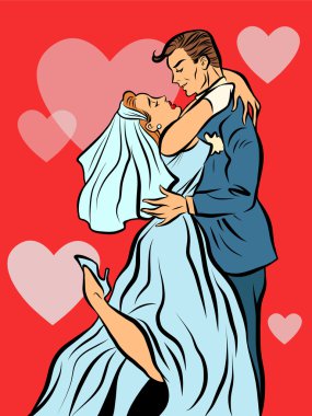 Gelin ve Damat Düğün kartı evli