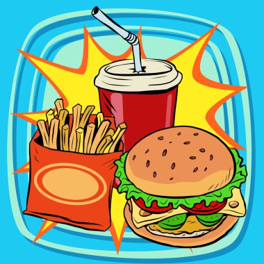 lokanta burger içecek kola patates kızartması