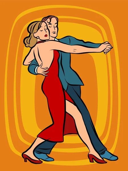 Couple dancing tango — Stock Vector