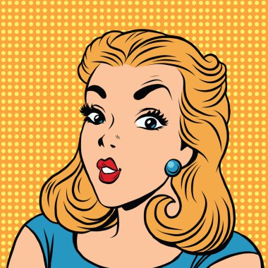 Emoji retro kız ifadeler