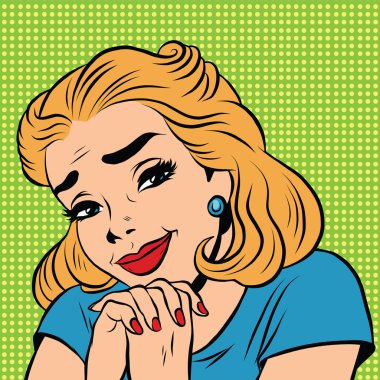 Emoji retro sevimli tatlı kız ifadeler