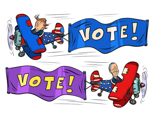 Szavazz Donald Trump-ra és Joe Bigen-re, az amerikai elnökválasztási kampányra — Stock Vector