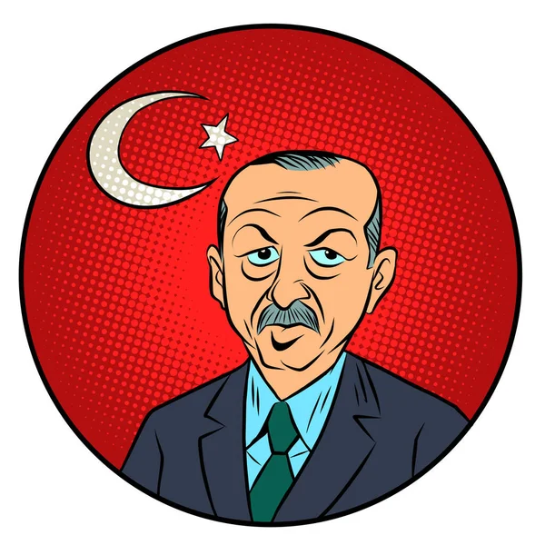 Recep Tayyip Erdogan 12:e president i Turkiet — Stock vektor
