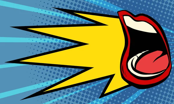 Поп-арт жіночий рот крик — стоковий вектор