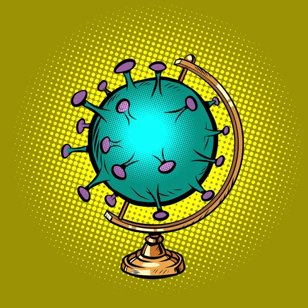Globe international coronavirus virus vert covid19 épidémie — Image vectorielle