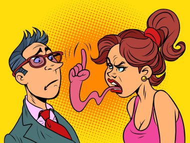 İş adamı dili, eş ve koca skandalı.