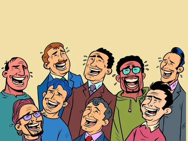 Um grupo de homens está rindo. Um grupo de empresários, uma multidão de amigos —  Vetores de Stock