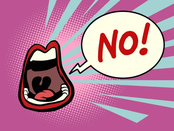 No pop arte boca grito palabras discurso hablar — Vector de stock