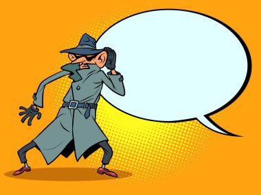 Konuşmaları dinleyen bir casus, büyük bir kulak. Devlet casusluğu.