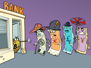 Kripto para nakite karşı. Bitcoin dolar, yen, pound ve avroyu bankaya sokmaz