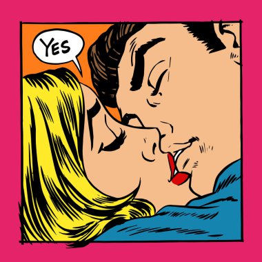 Kadın ve erkek öpüşüyor