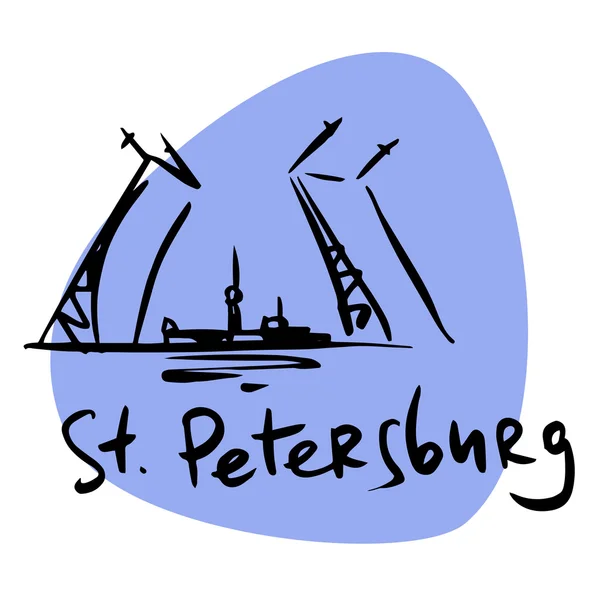 San Petersburgo Rusia puente levadizo Neva Ilustraciones De Stock Sin Royalties Gratis