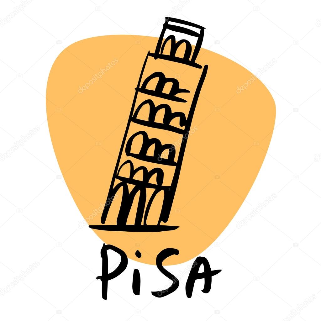 Pisa Italy leaning tower of Pisa. A stylized image of the city tourism travel places