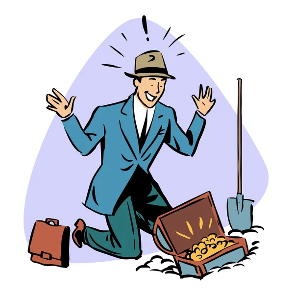 businessman found treasure business people concept character