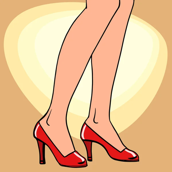 Kobiece nogi w buty — Wektor stockowy
