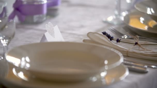 婚宴的装饰餐桌 — 图库视频影像