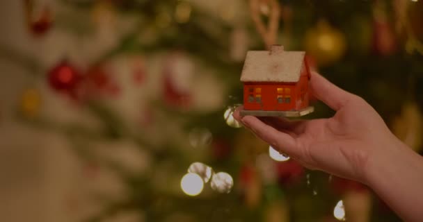 Varias decoraciones del árbol de Navidad bolas de Navidad — Vídeos de Stock