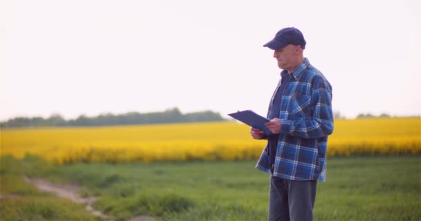 Mezőgazdaság, élelmiszertermelés - Mezőgazdasági termelők vizsgálata szántóföldi növénytermesztés — Stock videók