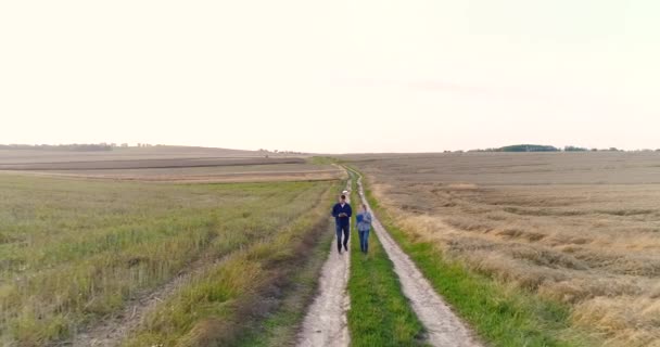 Jungbauern diskutieren auf Maisfeld — Stockvideo