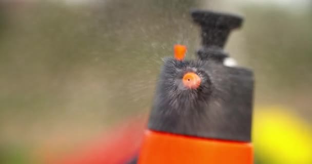 Agriculture - sprayer, sprinkler spraying water — Stock Video
