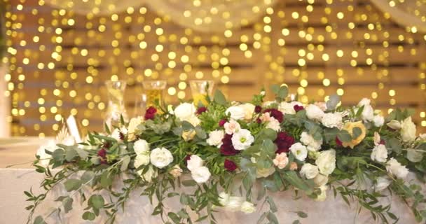 Hermosas decoraciones de boda. Evento de boda de lujo — Vídeos de Stock