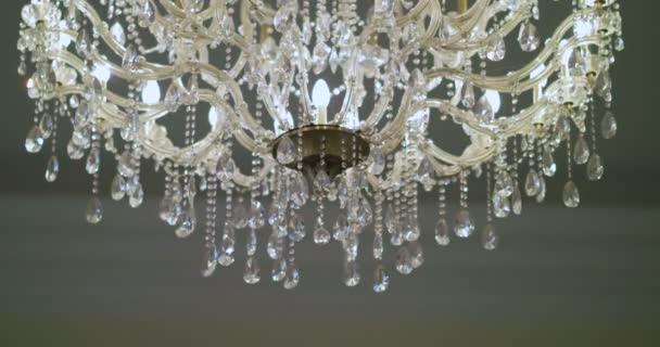 Close Up of Luxury Chandelier with diamonds — Stock Video