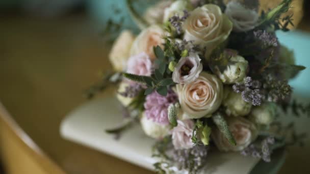 Svatební kytice - svatební přípravy — Stock video