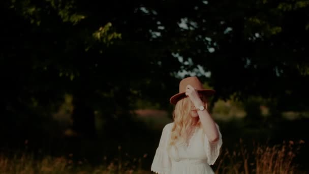 Portret van een aantrekkelijke zorgeloze vrouw — Stockvideo