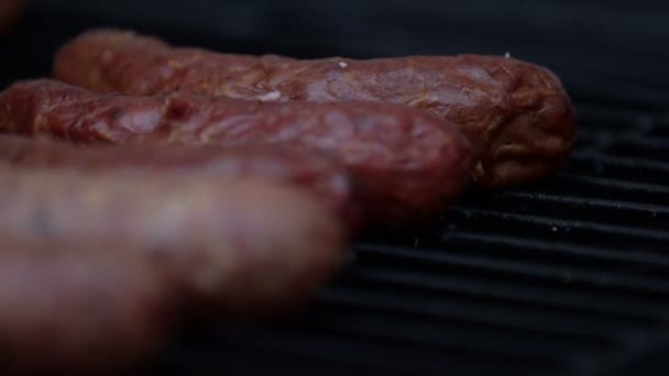 Salsicha de churrasco quente - Stock Footage — Vídeo de Stock