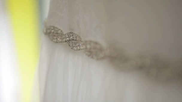 Préparation de mariée & robe de mariée - Stock Vidéo 