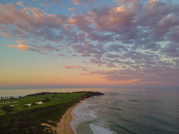 Захід Сонця Над Півостровом Лонг Риф Північному Узбережжі Сіднея Австралія — стокове фото