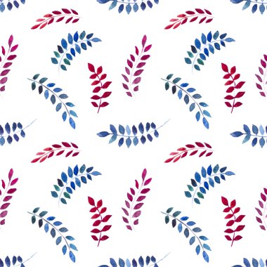 Suluboya yapraklı kusursuz desen