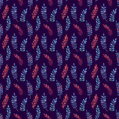 Suluboya yapraklı kusursuz desen