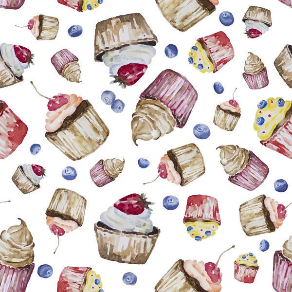 Suluboya çörekler ve yaban mersini ile Seamless Modeli