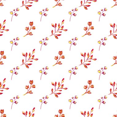 Suluboya yapraklı kusursuz desen