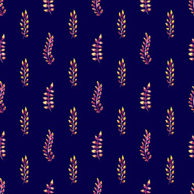 Suluboya yapraklı kusursuz desen