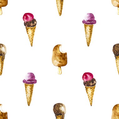 Suluboya dondurma ile Seamless Modeli