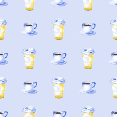 Suluboya kahve ile Seamless Modeli