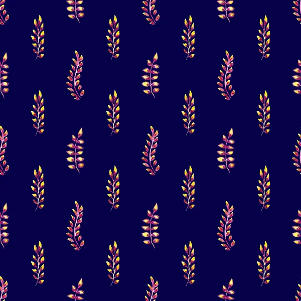 Suluboya yapraklı kusursuz desen