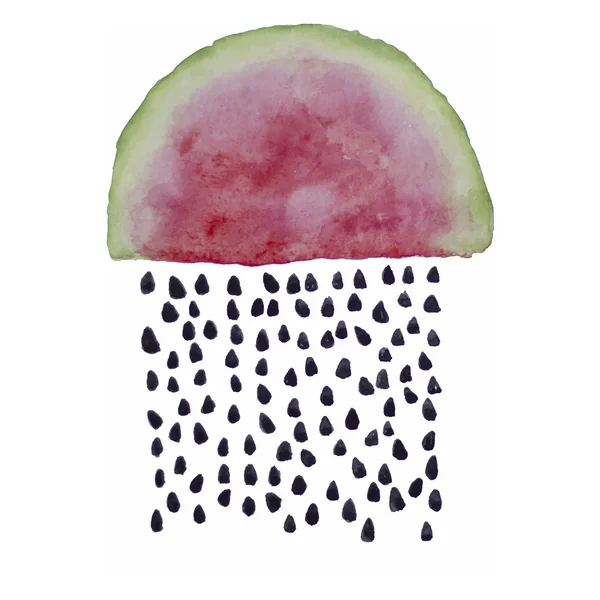 Suluboya karpuz yağmur