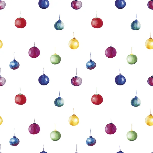 Sulu Boya Noel topları ile Seamless Modeli