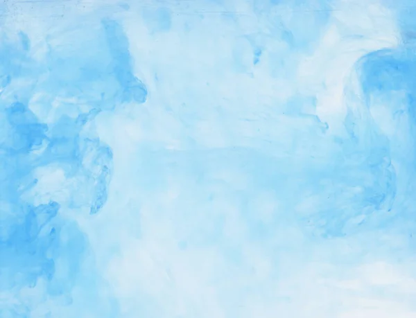 Μπλε Πράσινο Μελάνι Εξαπλώνεται Στο Νερό Πολύχρωμο Θαμπάδα Καπνού Λευκό — Φωτογραφία Αρχείου