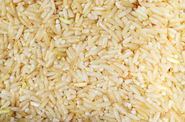 Niegotowana Brązowa Konsystencja Ryżu Żywność Skrobiowa Węglowodany — Zdjęcie stockowe