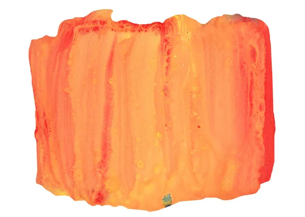 Las Manchas Color Rojo Naranja Fluyen Sobre Superficie Amarilla Fondo —  Fotos de Stock