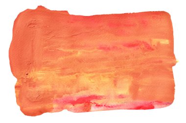 Sarı yüzeyde kırmızı ve turuncu renk lekeleri, soyut arkaplan ve beyaz arkaplanda izole edilmiş akrilik renk resimlerinden örnekler vardır.